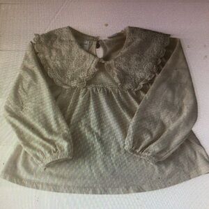 Lace Collar Long Sleeve Top